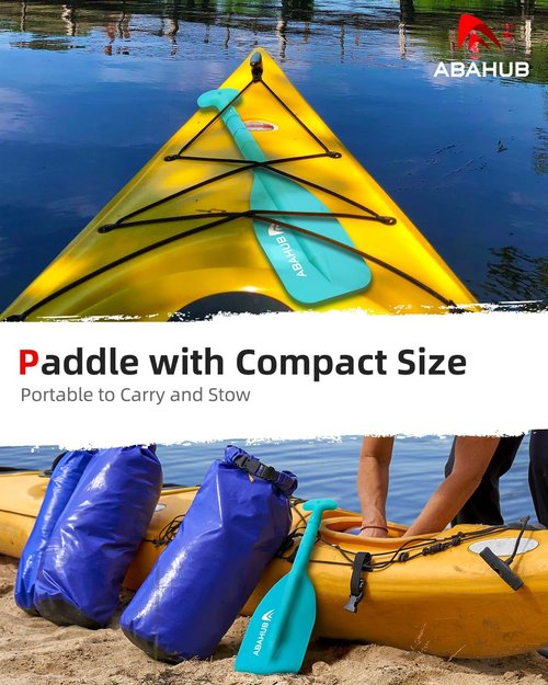 Abahub Premium Telescoping Paddle - 21'' to 42'' Adjustable Aluminium Shaft for Canoeing & Kayaking - Blue