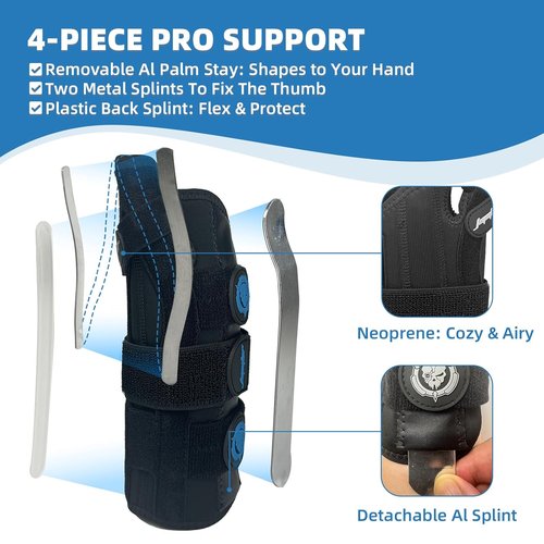 JUPITER Carpal Tunnel Wrist Brace - Thumb Support Spica Splint for Pain Relief | Large/XL, Blue
