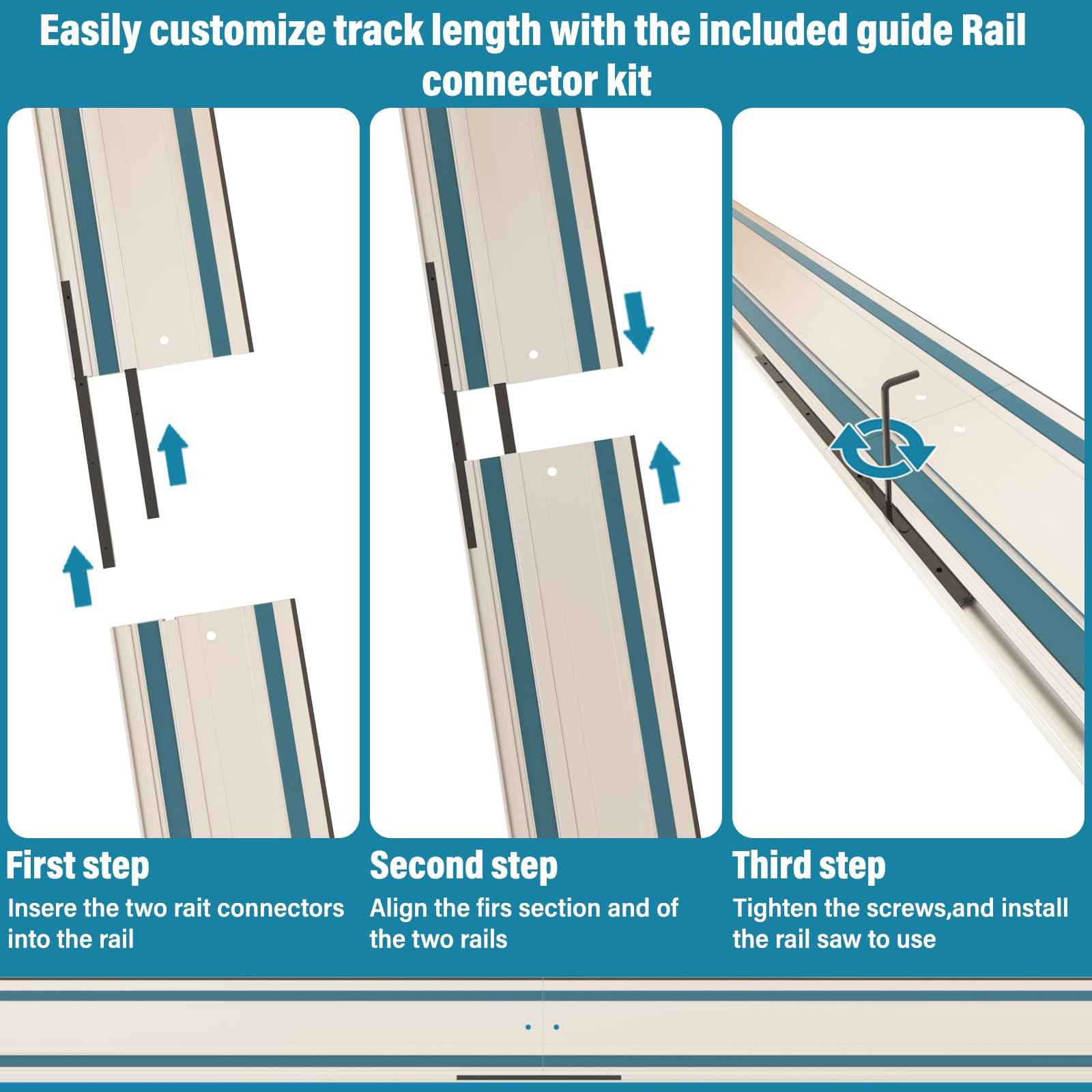 Barlezy 2PCS x 39" Track Saw Guide Rails Compatible with Makita Track Saw, Includes 2 Guide Rails, 2 Guide Rail Connectors & Guide Rail Splinter Guard Strip for Woodworking Longer Cuts, Sliver