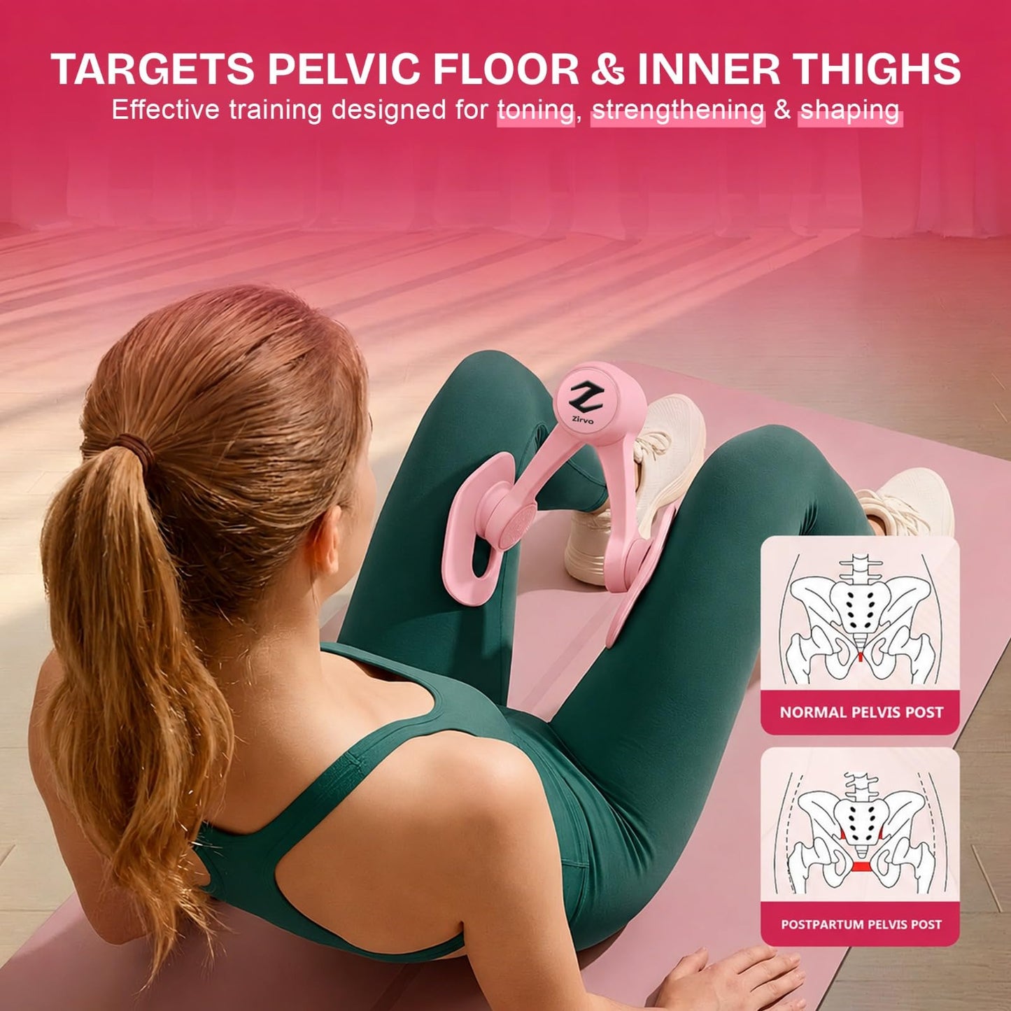 Thigh Trainer for Women, Thigh Master, 360° Rotating Pelvic Floor Muscle Trainer | KegelExerciser for Inner Thigh, Hip & Leg Shaping Compact Home Fitness & Workout Equipment