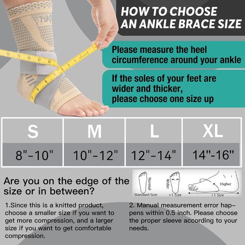 INDEEMAX Ankle Brace - Copper Infused Compression Sleeve for Pain Relief | Silver, Size S