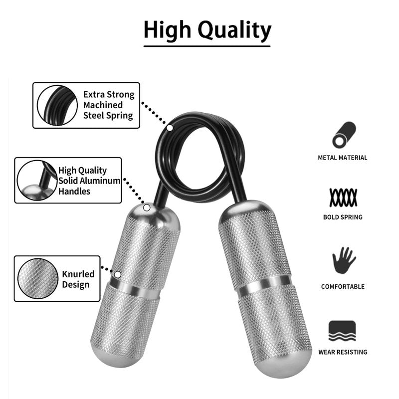 CHEETOP 2PCS Handheld Fidget Toys, Help Relieve Stress Anxiety, Mini Finger Metal Grip Strengthener, Hand Wrist Grip Strength Rehabilitation Trainer, Relief Muscle Stiffness (Silver+Black)
