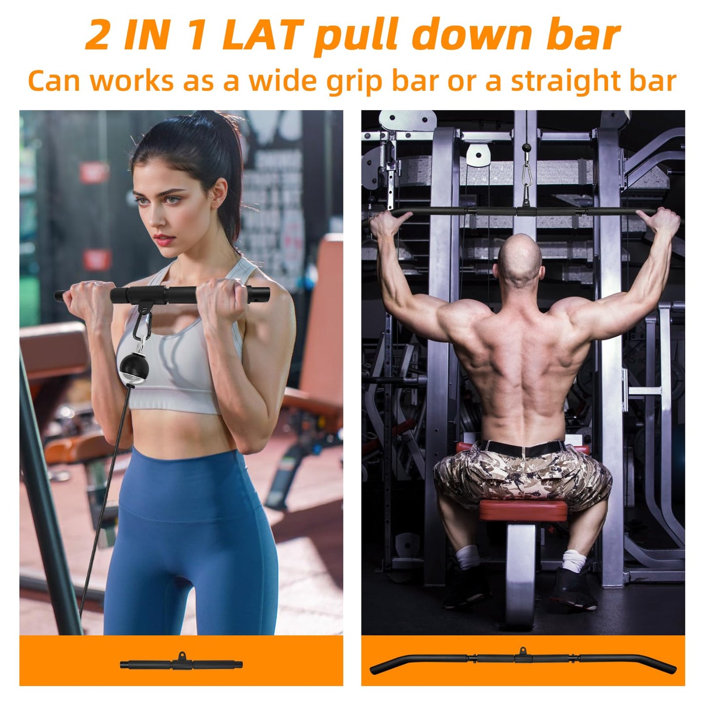 Topfinder Cable Machine Attachment Set for Gym,LAT Pulldown Attachment,Home Gym Accessories for Weight Machine (9PSC Set)