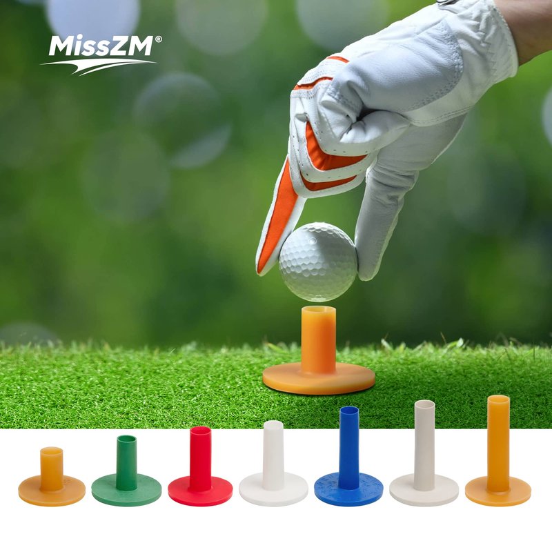 XMWangzi Improve Your Golf Game 5-Color & Height Rubber Tees - Perfect for Indoor/Outdoor Practice and Swing Training