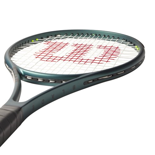 Wilson Blade 104 V9 Strung Performance Tennis Racket - Grip Size 2-4 1/4", Strung with Sensation 16 Natural at Mid Range Tension