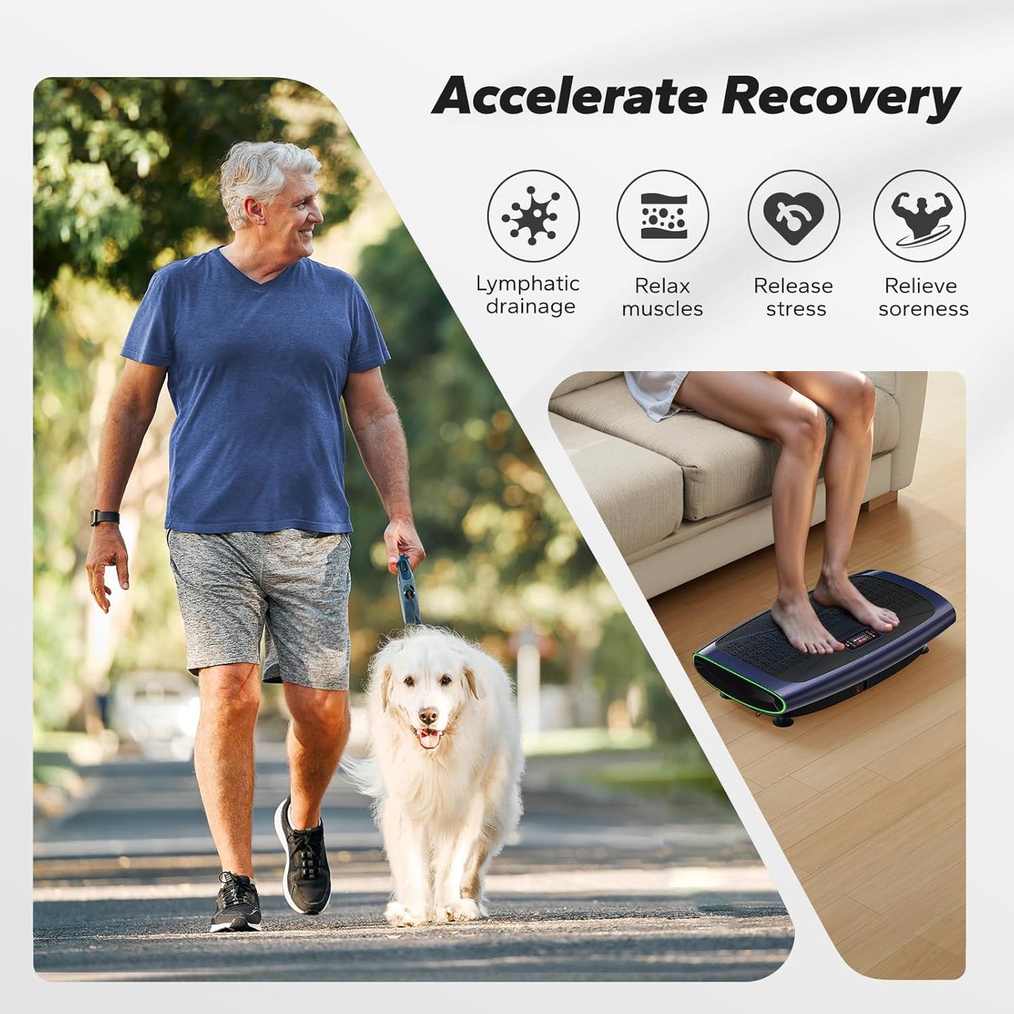 MERACH Vibration Plate Exercise Machine - 3D & 4D Whole Body Vibration for Weight Loss | Includes 2 Tension Ropes