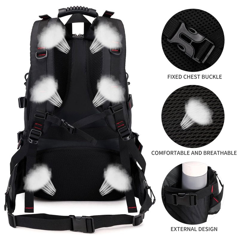 Nerlion 40L Hiking Backpack Travel Backpack for Men Women Camping Waterproof Outdoor Hiking Daypack Lightweight Backpack (Dark Gray)
