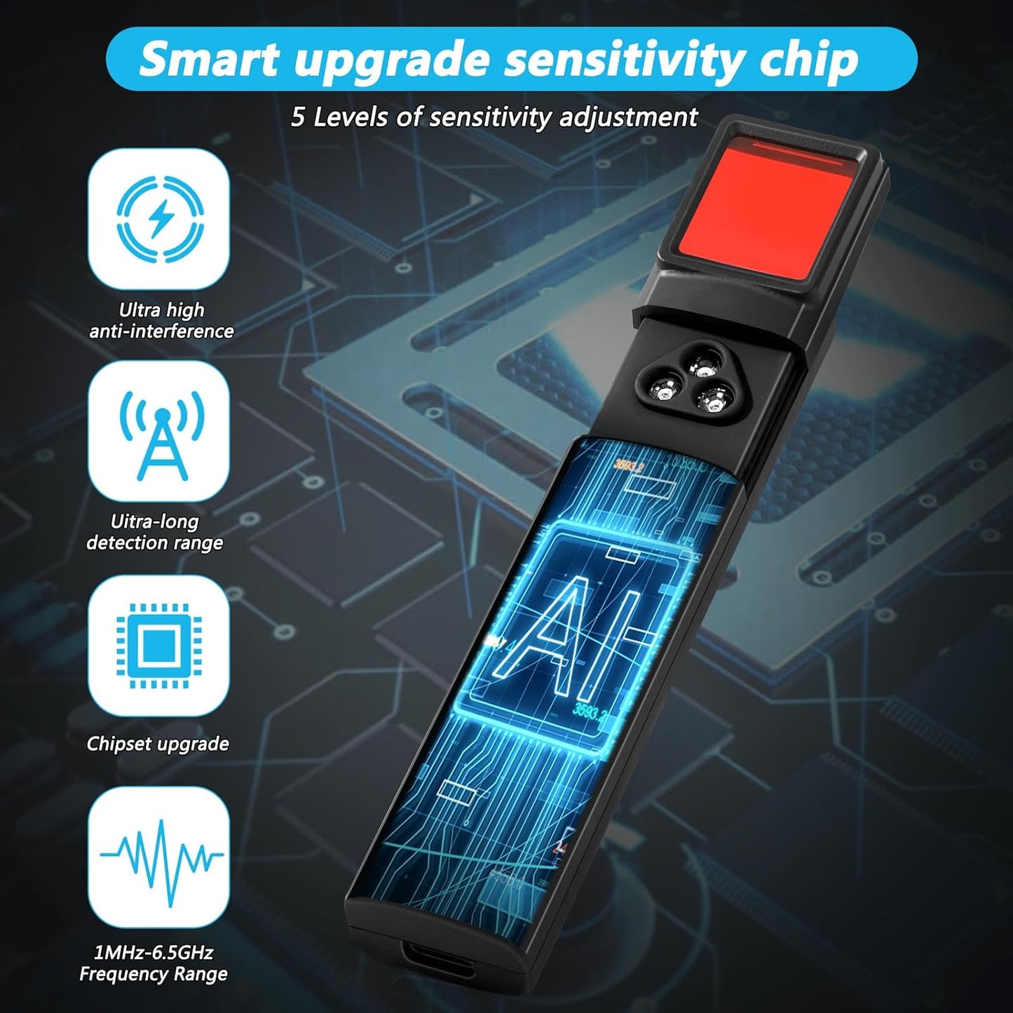 Anti-Spy Hidden Camera & GPS Tracker Detector - RF Signal Bug Sweeper, 30H Battery Life