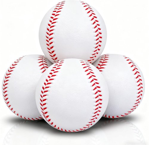 Foam Baseballs 4-Pack - 9-Inch Soft Training Balls for Indoor/Outdoor Batting & Fielding | Durable Practice