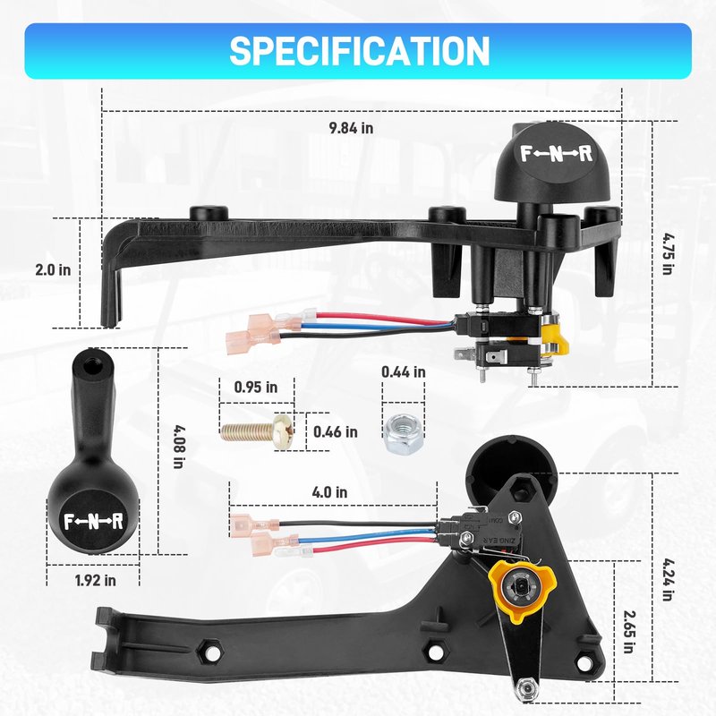 JURPLIX Club Car Forward Reverse Shifter Assembly with Handle Compatible with 1992-up DS Gas Golf Cart, F&R Shifter Assembly Replace # 1016947 1012987