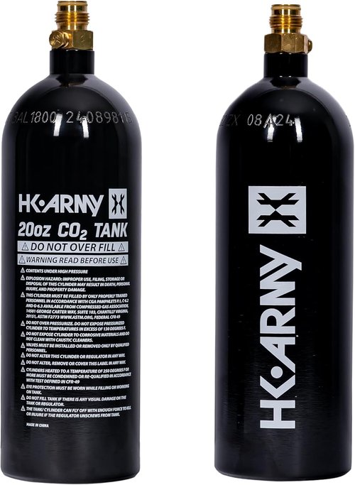 HK Army 20oz Aluminum CO2 Tank - High Pressure Air System for Paintball & Airsoft Gear