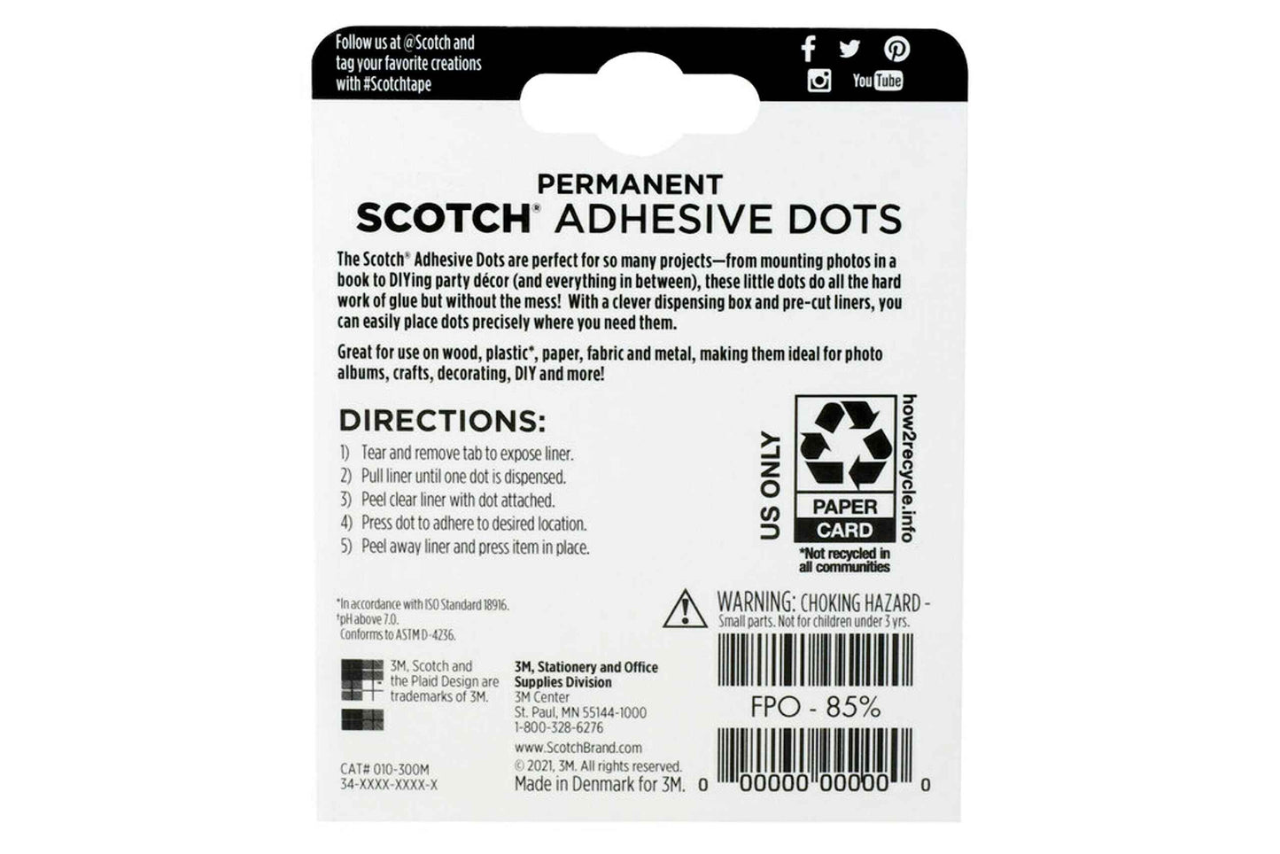 Scotch Adhesive Dots, Medium, Clear, 300-Count, 12-Pack – Permanent, Photo-Safe, Acid-Free Adhesive for Crafts and Scrapbooking
