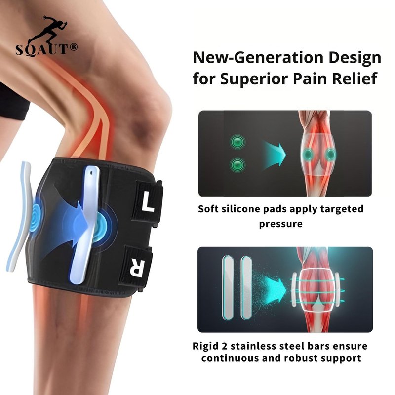 Sciatica Pain Relief Brace with Dual Removable Pressure Pads – Adjustable Acupressure Knee Strap for Nerve Pain, Lower Back, Hip & Leg Pain Relief – Comfortable, Anti-Slip Support Band for Daily Use