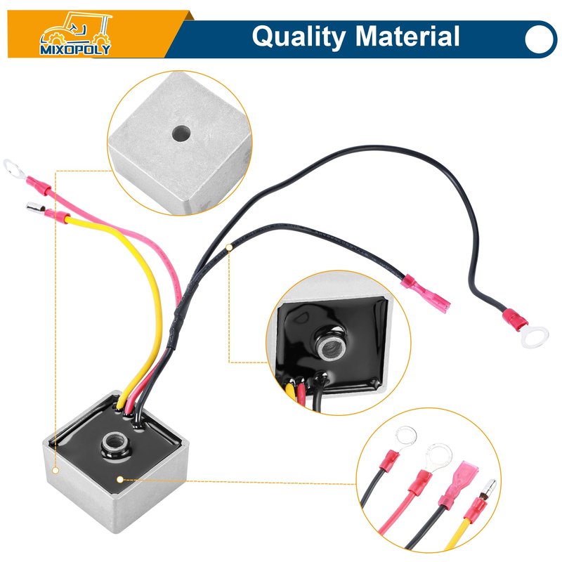Mixopoly Golf Cart Voltage Regulator Rectifier for Club Car DS, Carryall, Turf 1992-up Gas Models, Replace OEM 102711201 1015777 6355