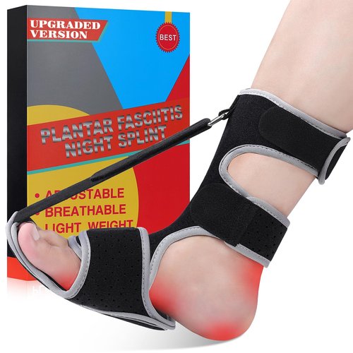 SNUSIM Plantar Fasciitis Night Splint - Upgraded Plantar Fasciitis Relief Braces For Women Men Day Night - Ankle Brace Arch Support Achilles Tendonitis Relief Foot Drop Heel Pain Relief - Breathable
