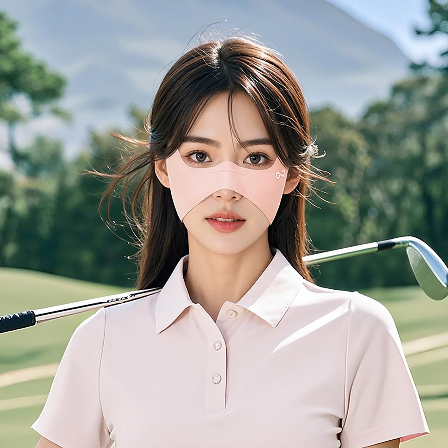 LKMUPNR UPF50+ Face Mask,Face Sun Screen,Cooling Half Mask for Outdoor Sports,Breathable High SPF Sunscreen Protection