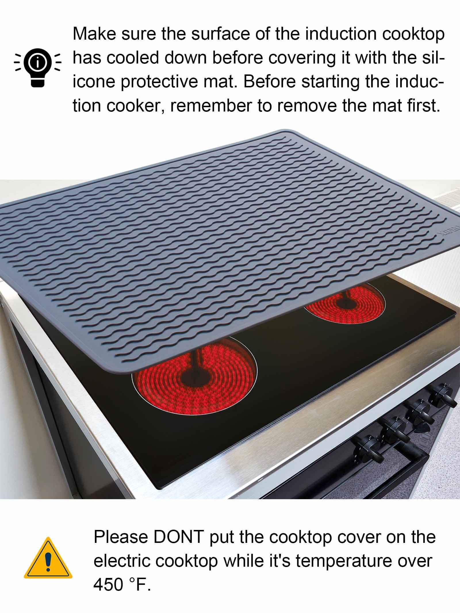 XiFEO Stove Top Covers for Electric Stove, Food Grade Heavy Duty Silicone Glass Stove Top Cover Protector, Induction Cooktop Protector, Heat Resistant Range Ceramic Stove Top Covers Mat, Oven Cover