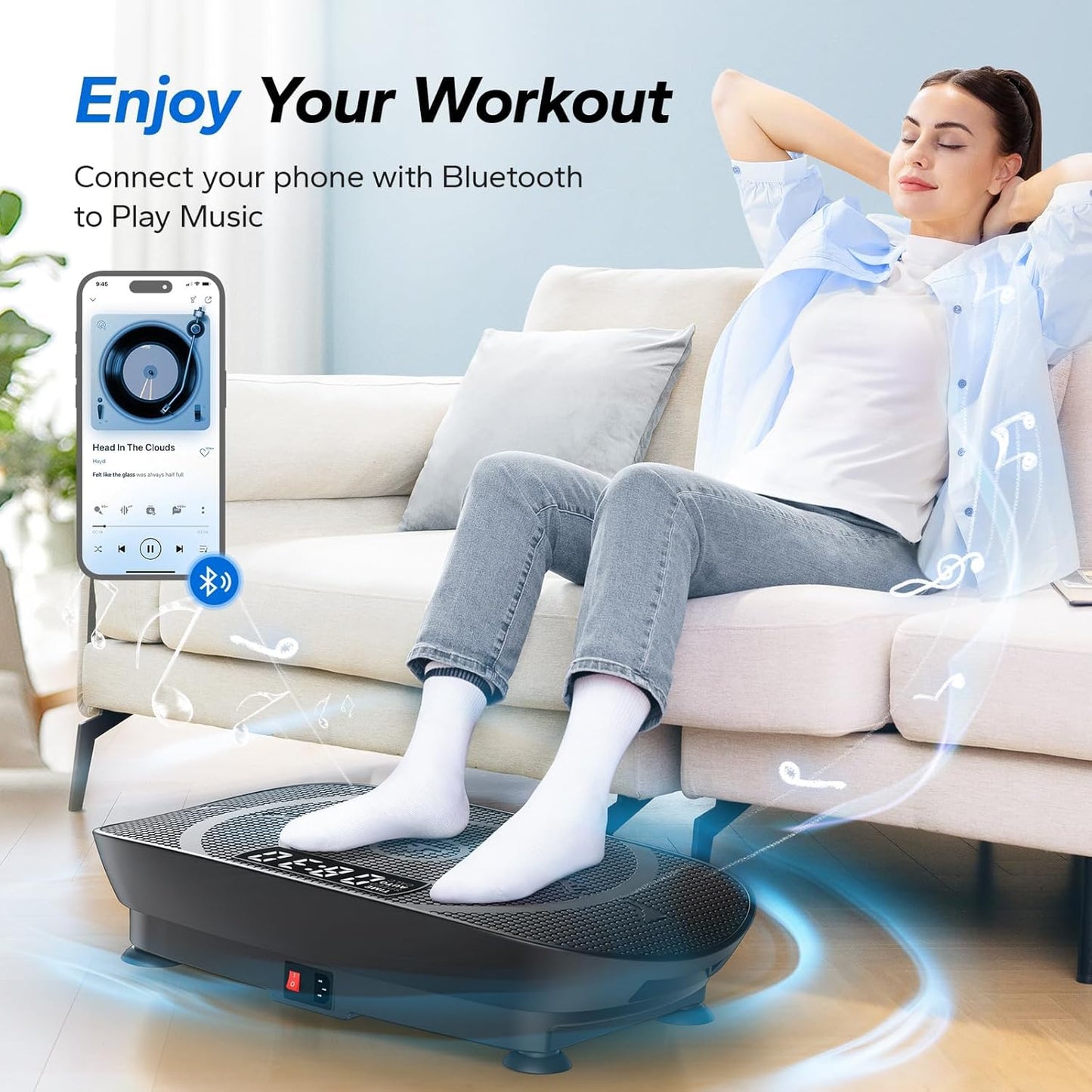 MERACH Vibration Plate - Whole Body Workout Machine with Bluetooth & Silicone Pedal | Fitness Platform for Home