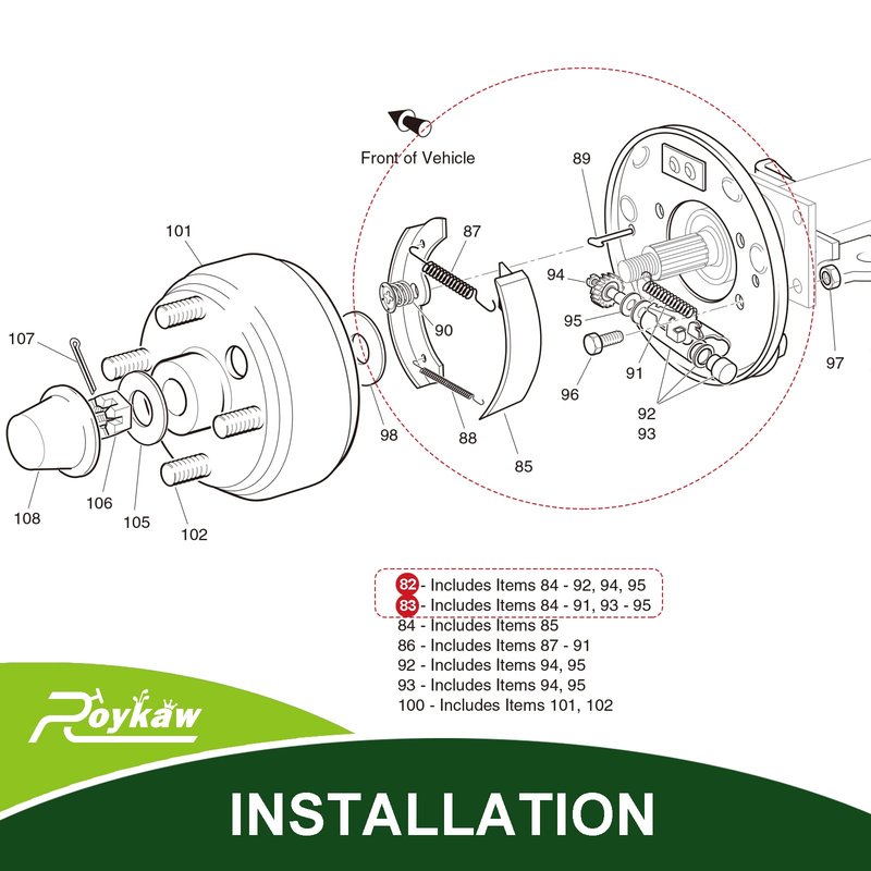 Roykaw Golf Cart Brake Cluster Assembly Compatible with EZGO TXT/RXV/Medalist 1996-up & Yamaha G14-G22 Models Replaces # 70998-G01/70998-G02, JN6-F7290-03-00/JN6-F7280-03-00 - Driver & Passenger Side
