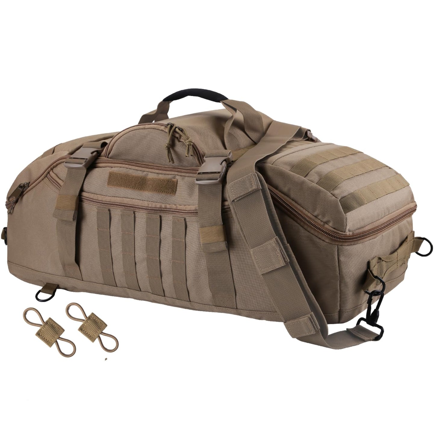 EASY BW 65L Large Travel Gym Duffle Bag Military Tactical Backpack, Army Pack 3 Day Bug Out Bag Rucksack for Outdoor Sport Hiking Camping with Molle System, Coyote