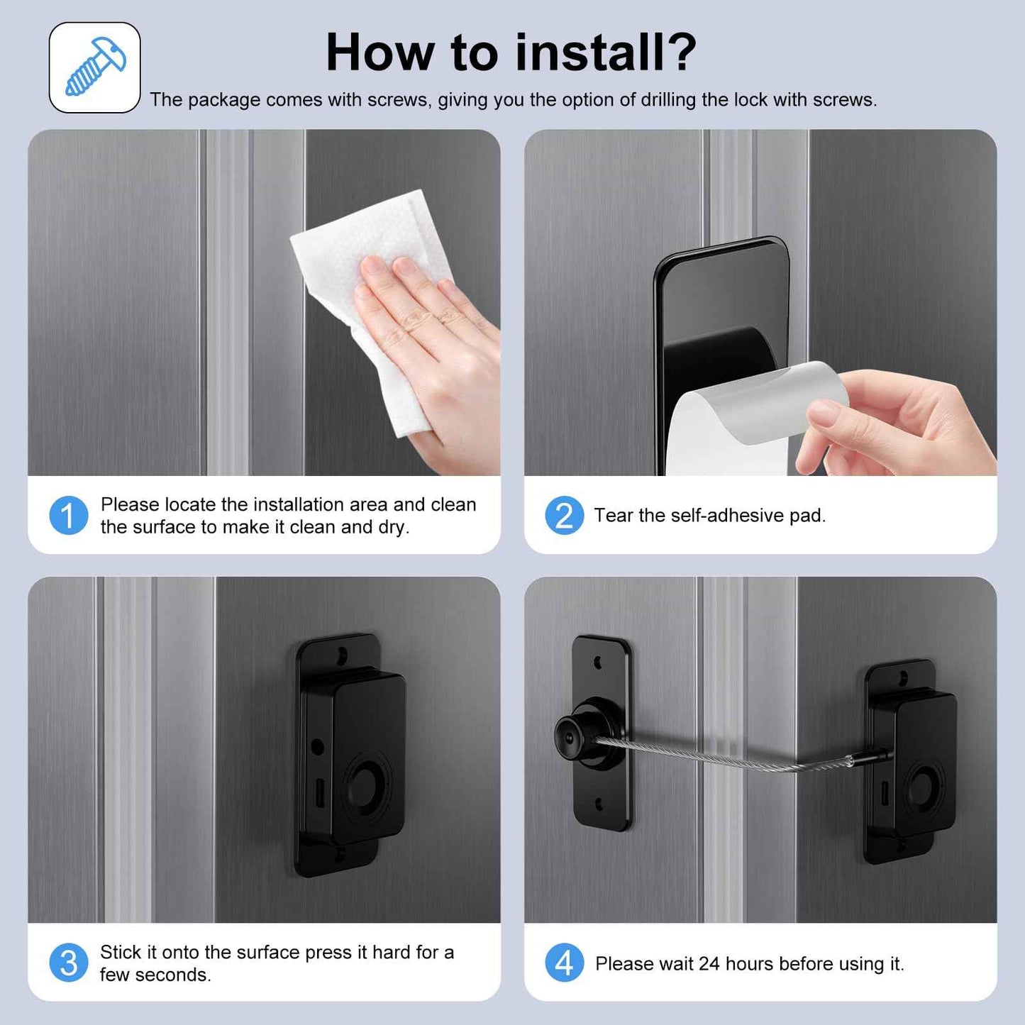 Larimuer Fingerprint Fridge Lock - Child & Pet Proof Security for Drawers, Cabinets, Ovens, Toilet | Smart Biometric& USB Key | Easy Install | Quick Unlock (Black, 1 Pcs)