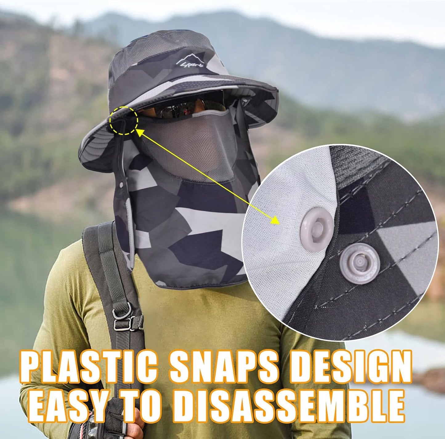 Sun Hats - UPF 50+ Breathable Fishing Hat for Men & Women | Wide Brim Summer UV Protection