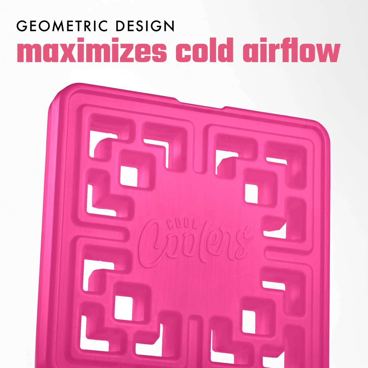 Cool Coolers XL Fashion Ice by Fit & Fresh, 2pk Ice Blocks for Lunchboxes, Quick Freeze, Space Saving, Stylish Reusable Freezer Packs for Coolers, Hot Pink