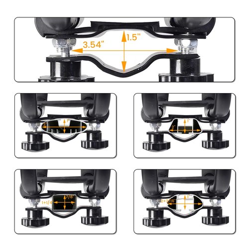 J-Bar Roof Rack Kayak Carrier Holder Boat Canoe Surf Ski Snowboard Holder Mounted on Top Crossbar SUV Truck 2 Pairs Steel