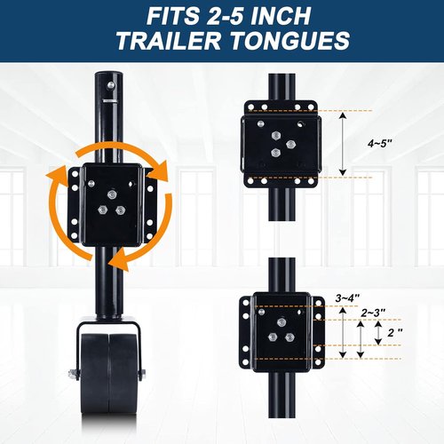 FZZD 2000lbs Heavy Duty Trailer Jack with Wheel - 12" Lift for RVs and Boats