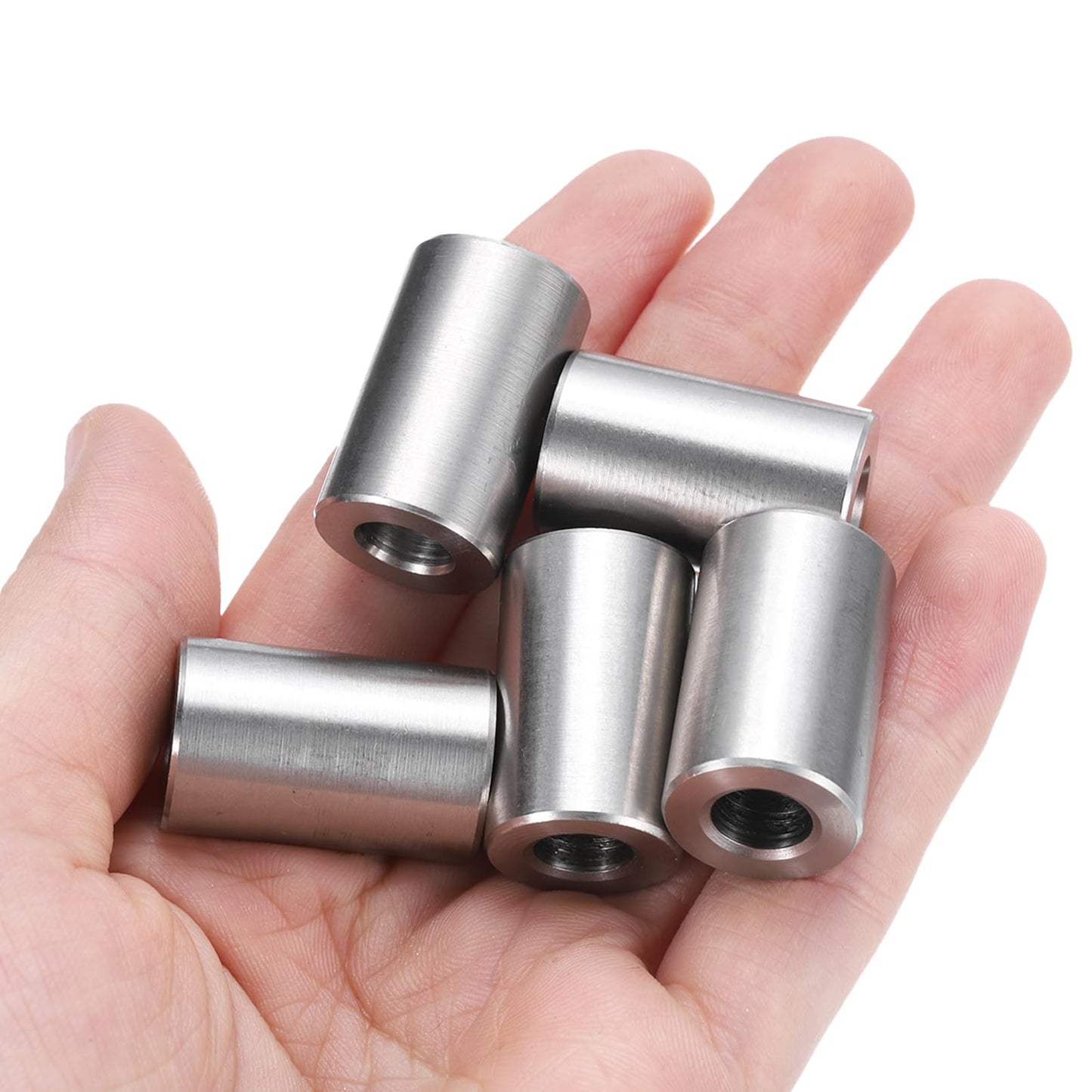 uxcell 4pcs Stainless Steel Spacer 5/16" Bore x 5/8" OD x 1" Length Screw Standoff Bushing Plain Finish Round Metal Spacer for 5/16 Screws Bolts and Rods