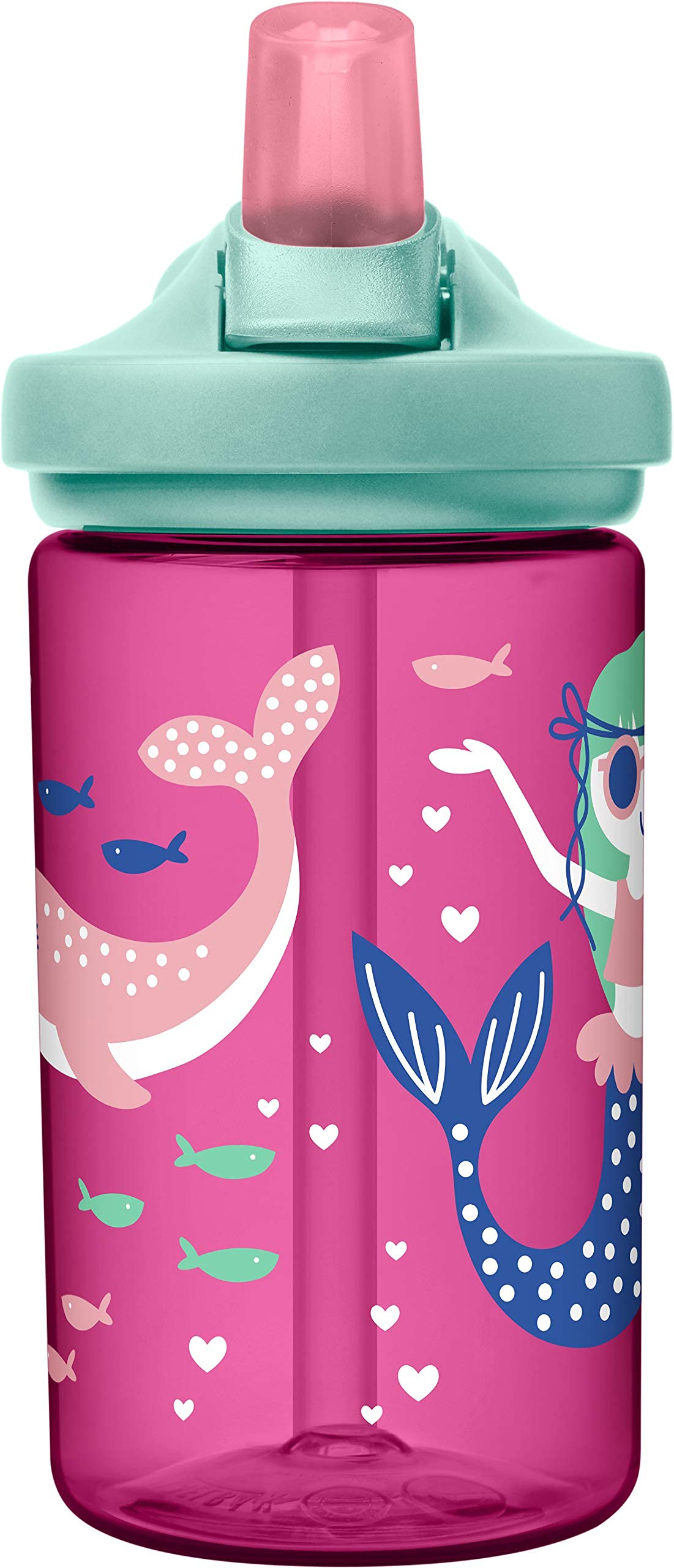 CamelBak Eddy+ Kids Water Bottle with Bite Valve Straw, Leak Resistant Easy Sip Design for Everyday Hydration, 14oz, Mermaids & Narwhals