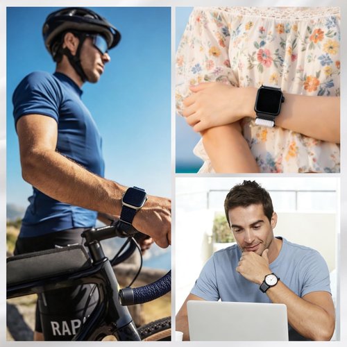 6-Pack Canvas Compatible with SENBONO IDW25 / BOOOMIC IDW25 / Mikego IDW25 / KALINCO IDW25 Watch Band, Nylon Soft Breathable Quick Release Adjustable Wristband Replacement Strap Strap with Secure Closure