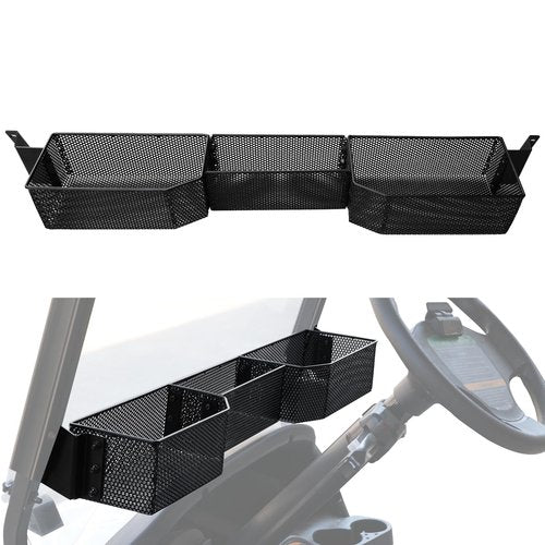LUXEMOTO Golf Cart Inner Front Storage Basket for Club Car, Large Compartments Combined Storage Mesh Basket Heavy Steel Dash Tray Organizer for Club Car Tempo 2025 Accessories