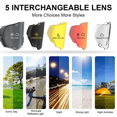 X-TIGER Polarized Cycling Glasses Men Women 5 Interchangeable Lenes UV400 Sports Sunglasses Baseball Running Fishing…