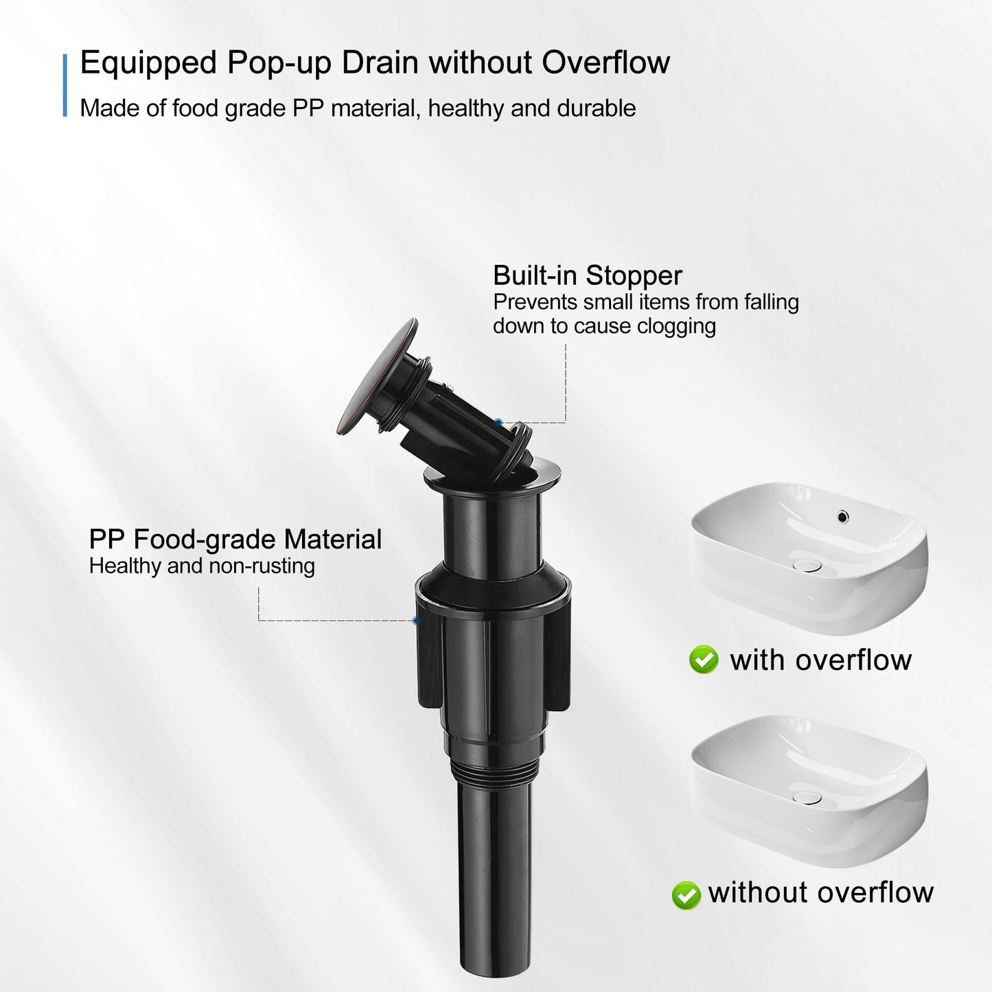 HOIGY Vessel Sink Faucet Oil Rubbed Bronze, Brass Tall Bathroom Faucet Waterfall 1 Hole, Bathroom Faucets Single Handle Bathroom Sink Faucet Bronze with Pop-Up Drain & Water Hoses for Farmhouse