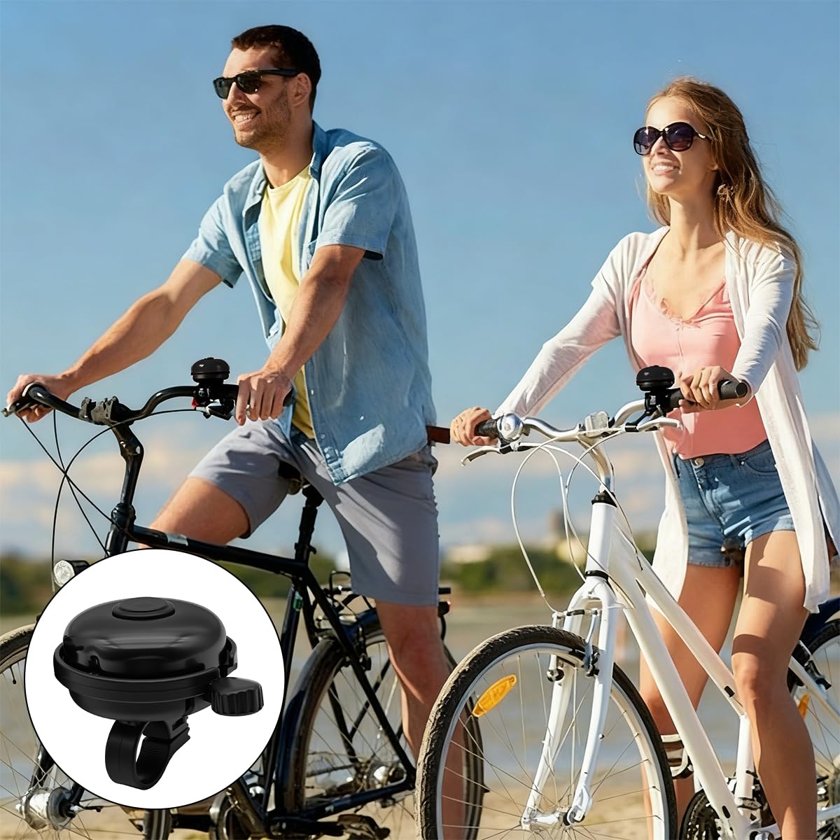 CKANDAY Classic Bike Bell for Adults, Aluminum Bicycle Bell, Loud Crisp Clear Sound Bicycle Horn Bike Accessories for Adult Bikes, Easy Installation, Use for Mountain Road and Commuter Safety