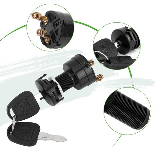 10L0L Golf Cart Starter Ignition Key Switch for Club Car DS 1996-up 36V or 48V Electric Golf Cart, OEM# 101826201