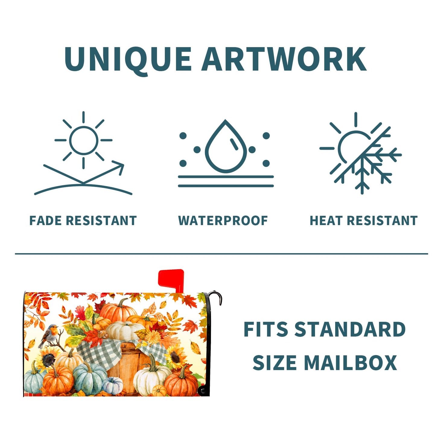 Fall Mailbox Covers Magnetic Standard Size 18 X 21 Inch Thanksgiving Harvest Autumn Pumpkins Magnetic Mailbox Covers Wraps Post Box Cover Decoration Outdoor Garden Home Yard Outside