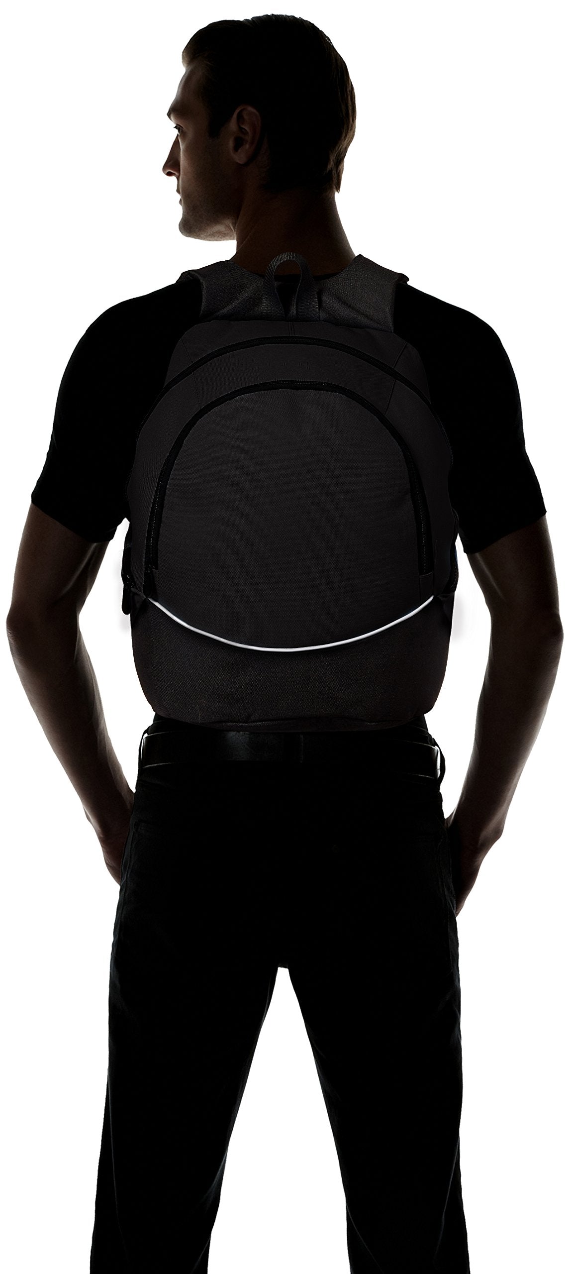 Augusta Sportswear Large Tri-Color Backpack, One Size, Black/Black/White