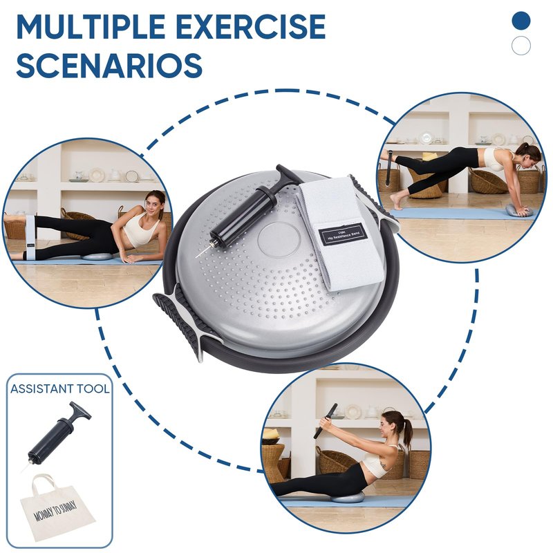 MonDAY To SunDAY Better Me Pilates Kit with Pilates Ring Air Balance Board Resistance Band,Canvas Bag Storage with Guides, Balance Ball Fitness Circle Elastic Bands for Home Gym (Tracie Silvers)