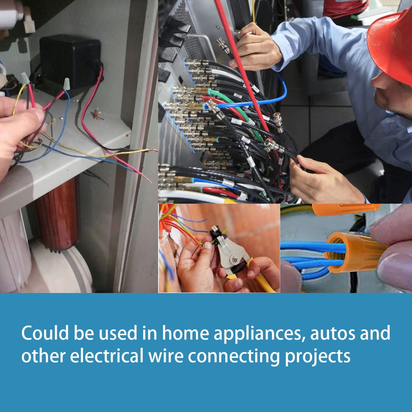 Fidioto 100pcs SP6 Red Electrical Wire Connectors Screw Terminals, 18-10 AWG Spring Insert Twist Nuts Caps Connection Assortment Set, Portable Wire Caps for Quick Connection