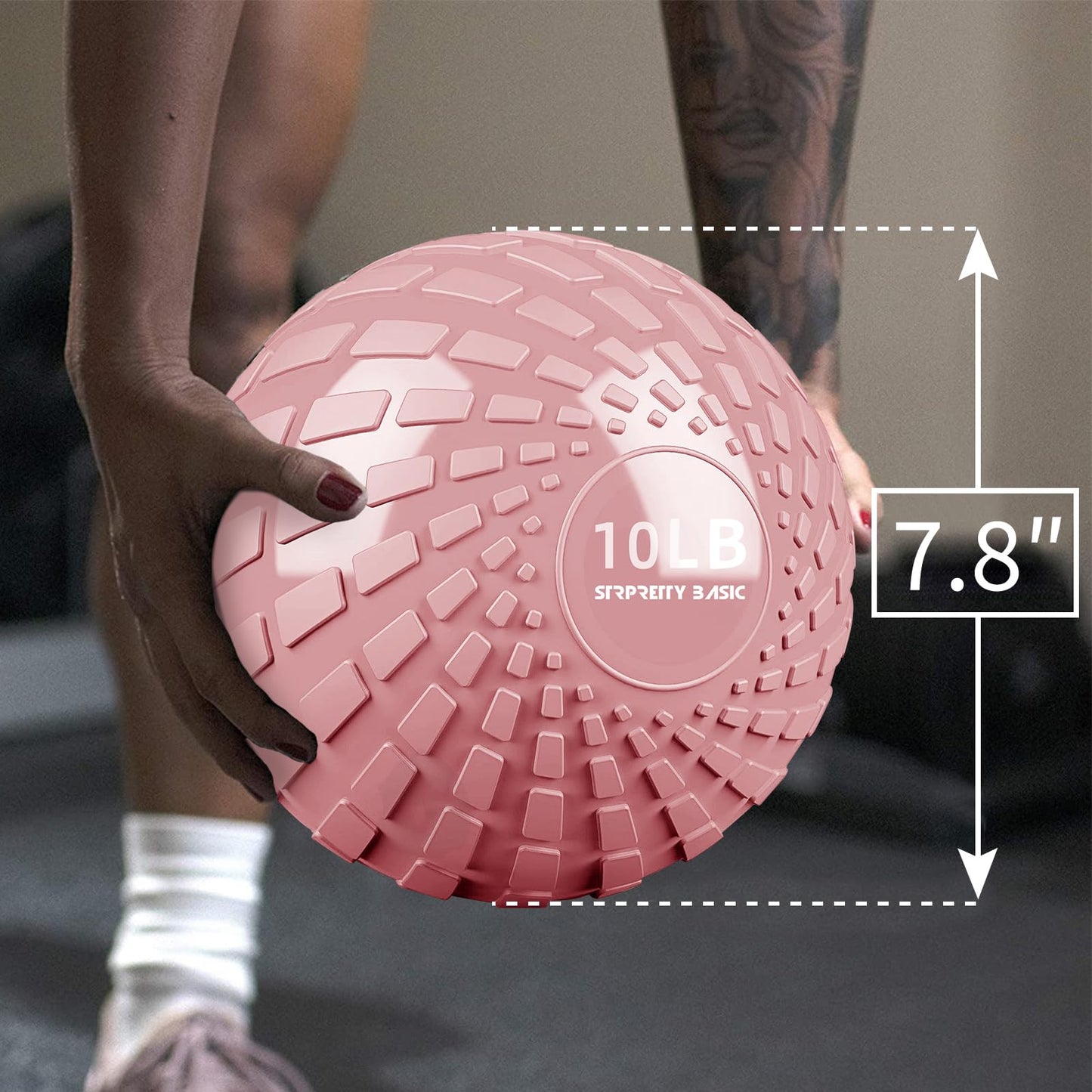 STRPRETTY BASIC Medicine Ball 10 lbs Slam Ball Weighted Balls for Exercise Strength and Crossfit Workout (Dynamic Pink)