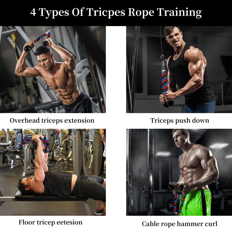 AWEFRANK Deluxe Tricep Rope Gym Rope Pull Down Cable Attachment, 31.5 Inch Rope Length, Easy to Grip & Non-Slip LAT Pulldown Attachments Workout Exercise Rope