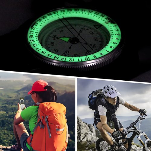 INMAKER Luminous Compass - Essential Hiking Tool with Survival Whistle | Perfect Gift for Kids