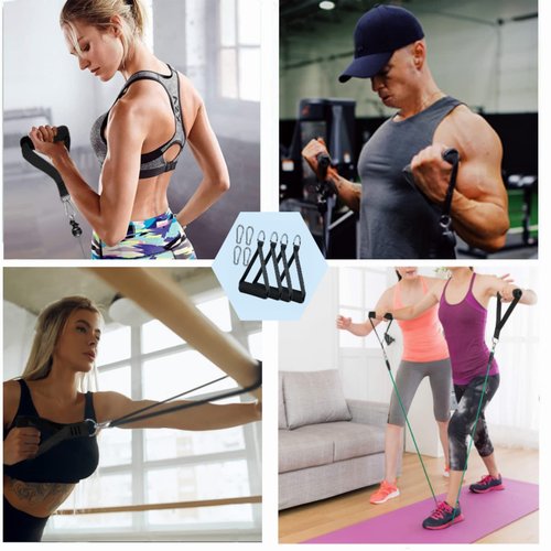 KKTOCHVC 4pcs Premium Exercise Pull Handles, Resistance Bands Handles, Dense Foam Wrap Replacement Fitness Equipment for Pilates, Yoga, Strength Training