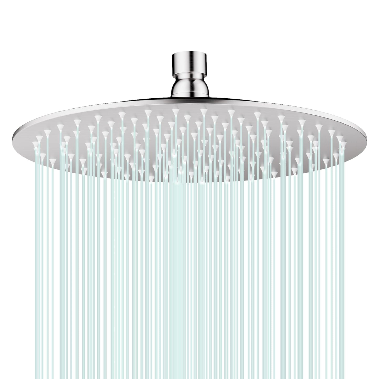 AULEEND All Metal Rain Shower Head - Heavy Duty Stainless Steel, Easy Install, High Water Flow, Ultra-Thin Modern Design for Bathroom (Chrome, 10)