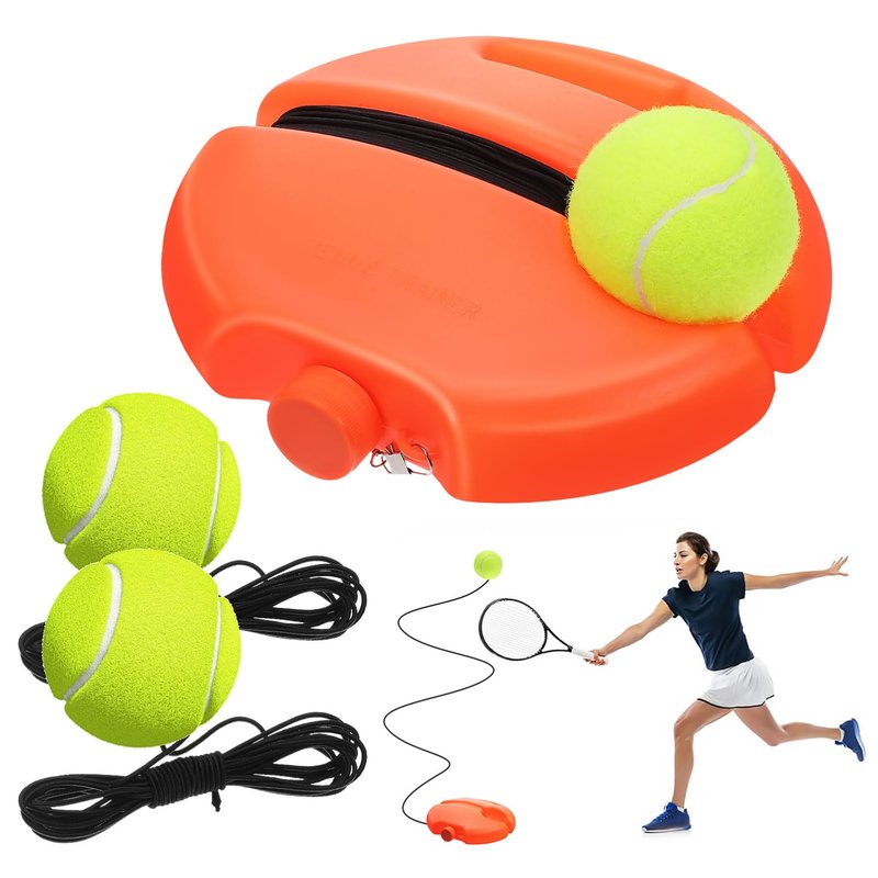 Toddmomy Trainer Rebound Ball with String, Solo Tennis Ball Portable Tennis Rebounder Kit Self Training Badminton Kit for Beginners Sport Exercise
