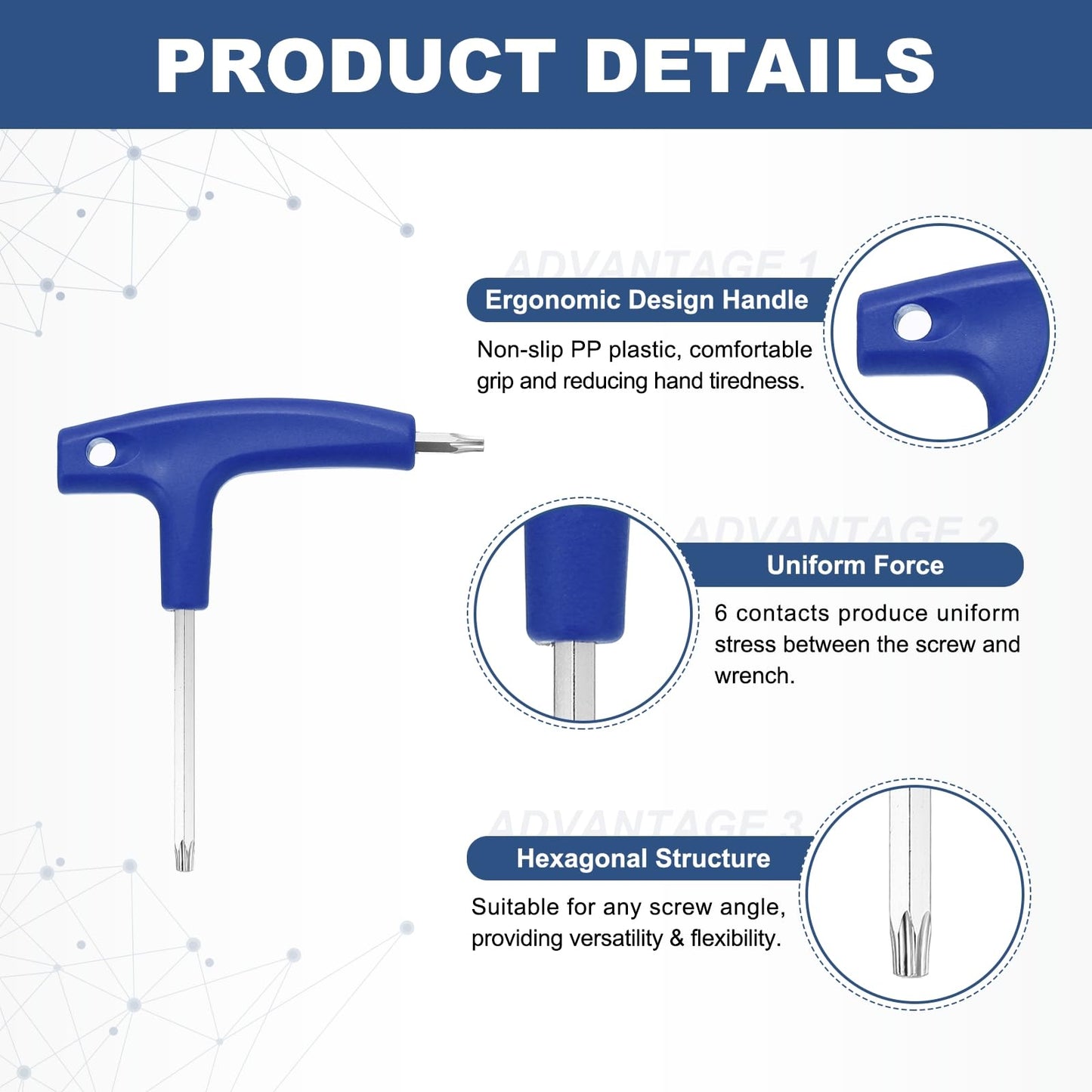 HARFINGTON 2pcs Golf Spike Wrench T20 T25 Golf Torque Wrench Stainless Steel Golf Head Adjustment Tool Golf Driver Torque Tool with Plastic Handle for Golf Club Driver Shaft Adapter, Blue