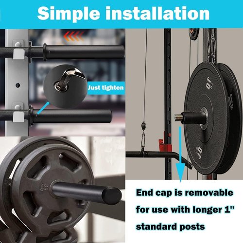 Eaakkoom Olympic Adapter Sleeve 8 inch(2PCS),Converts 1 inch Standard Weight Plate Posts to 2 inch Olympic Weight Plate Posts,Heavy Duty Nylon and Removable end Cap