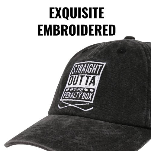 InnoBeta Hockey Gifts for Boys 8-12 Cap, Funny Adjustable Embroidered Hat Hockey Gifts for Men - Straight